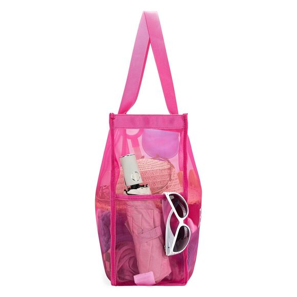 Montana Mesh Beach Travel Bag Large Pink Pool Bag Net B Shoulder :') - Picture 3 of 7